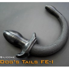 (DM5071)Silicon Puppy Tail Black Dog's Tail Latex Rubber Slave Fetish Wear